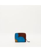 Portefeuille en cuir Patchwork multicolore - 12 x 9 x 2 cm