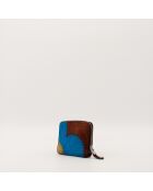 Portefeuille en cuir Patchwork multicolore - 12 x 9 x 2 cm