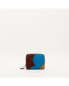Portefeuille en cuir Patchwork multicolore - 12 x 9 x 2 cm