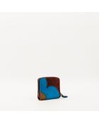 Portefeuille en cuir Patchwork multicolore - 12 x 9 x 2 cm