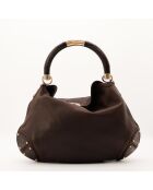 Sac en cuir Hobo Indy foncé marron foncé - 43 x 38 x 13 cm