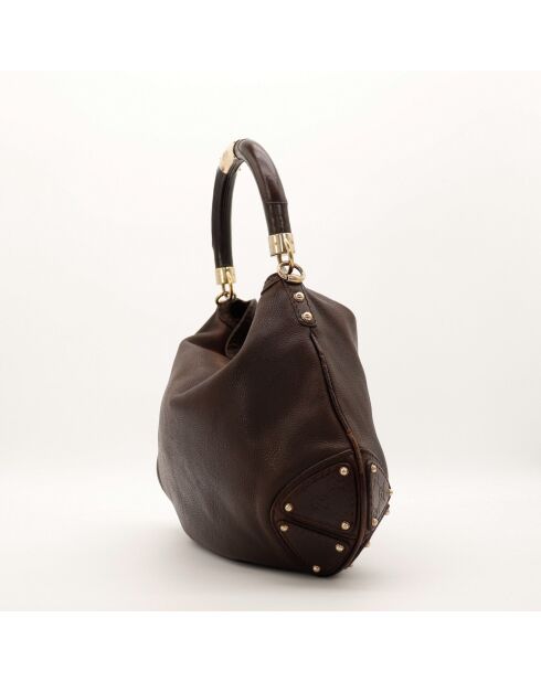 Sac en cuir Hobo Indy foncé marron foncé - 43 x 38 x 13 cm