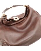 Sac en cuir Hobo Indy foncé marron foncé - 43 x 38 x 13 cm