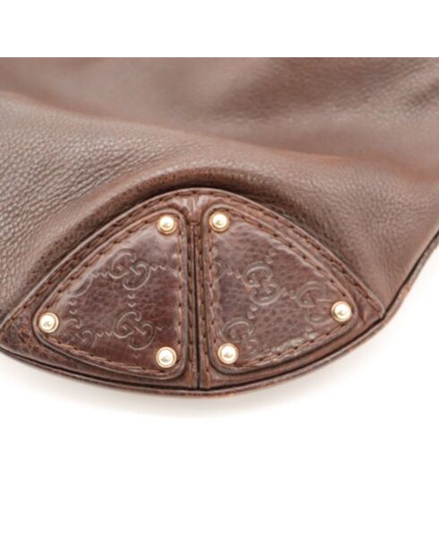 Sac en cuir Hobo Indy foncé marron foncé - 43 x 38 x 13 cm