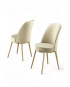 Set van 2 Pefa stoelen crèmegoud - L.45 cm x H. 91 cm x D. 42 cm