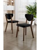 Set van 4 zwartbruine Arfe stoelen - L.45 cm x H. 86 cm x D. 46 cm