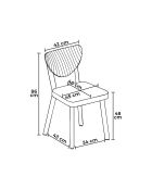 Set van 4 zwartbruine Arfe stoelen - L.45 cm x H. 86 cm x D. 46 cm