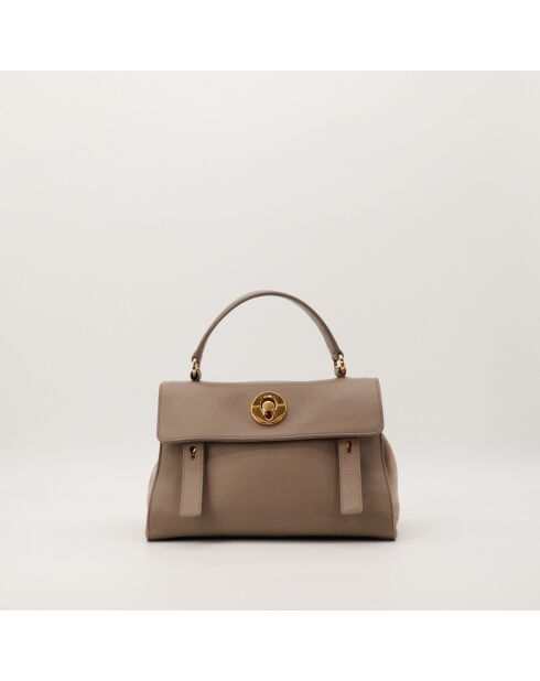 Sac en cuir Muse Two taupe - 28 x 18 x 15 cm