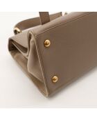 Sac en cuir Muse Two taupe - 28 x 18 x 15 cm