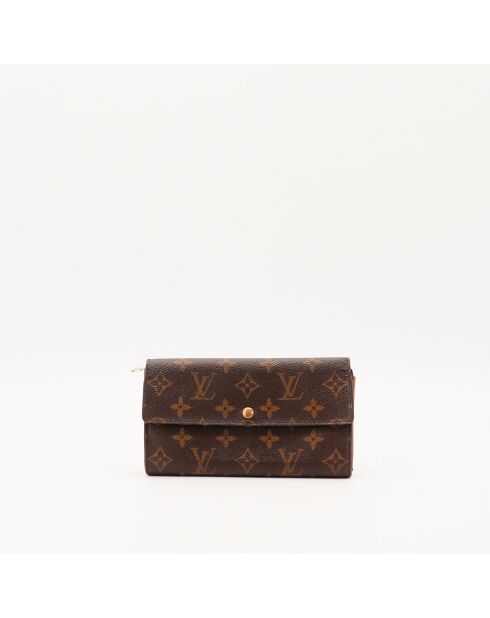 Portefeuille Sarah marron - 19 x 10 x 2 cm
