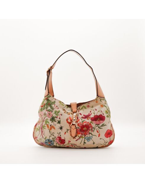 Sac en cuir Jackie Flora multicolore - 32 x 22 x 3 cm