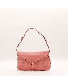 Sac en cuir Poulbot rose - 29 x 17 x 6 cm