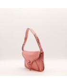 Sac en cuir Poulbot rose - 29 x 17 x 6 cm