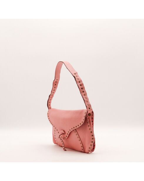 Sac en cuir Poulbot rose - 29 x 17 x 6 cm