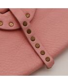 Sac en cuir Poulbot rose - 29 x 17 x 6 cm