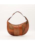 Sac en cuir Hobo Patchwork camel - 35 x 22 x 8 cm