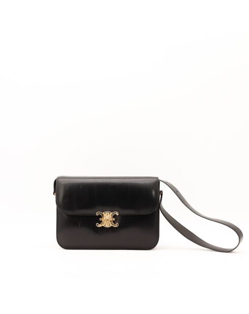 Sac en cuir Triomphe noir - 25 x 19 x 8 cm