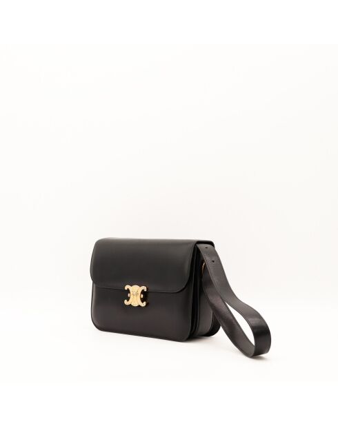 Sac en cuir Triomphe noir - 25 x 19 x 8 cm