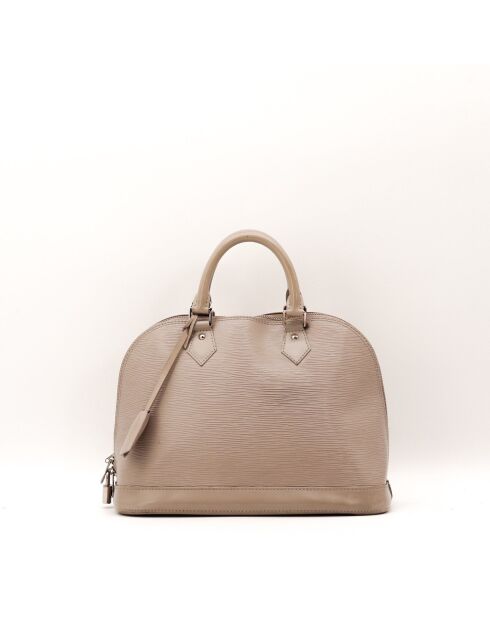 Sac en cuir Alma PM épi taupe - 32 x 23 x 15 cm