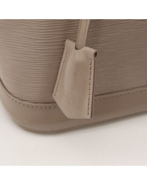 Sac en cuir Alma PM épi taupe - 32 x 23 x 15 cm