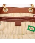 Grand tote bag Bambou marron - 48 x 43 x 6 cm