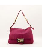 Sac en cuir Mama Baguette fuchsia - 34 x 22 x 13 cm