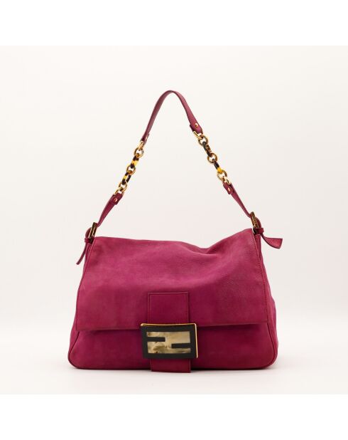 Sac en cuir Mama Baguette fuchsia - 34 x 22 x 13 cm