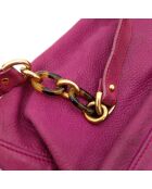 Sac en cuir Mama Baguette fuchsia - 34 x 22 x 13 cm