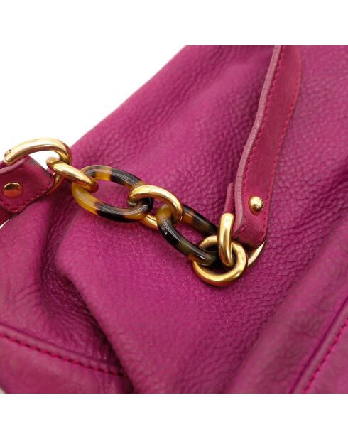 Sac en cuir Mama Baguette fuchsia - 34 x 22 x 13 cm