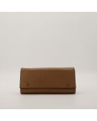 Portefeuille en cuir marron - 20 x 9.5 x 3 cm