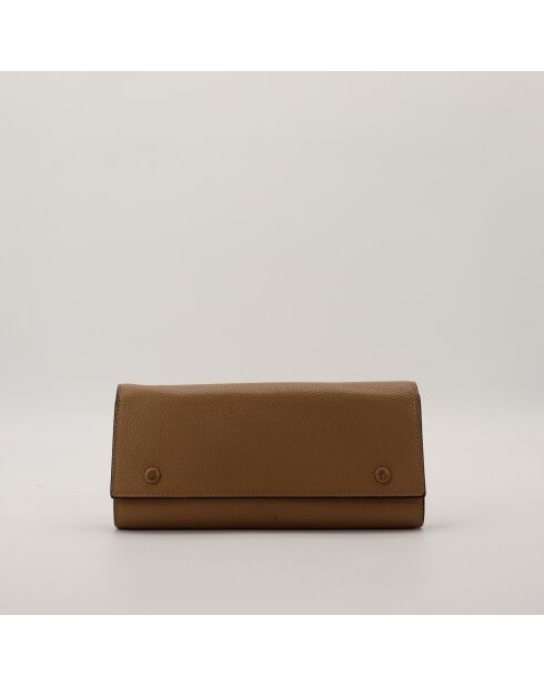 Portefeuille en cuir marron - 20 x 9.5 x 3 cm