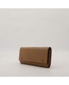 Portefeuille en cuir marron - 20 x 9.5 x 3 cm