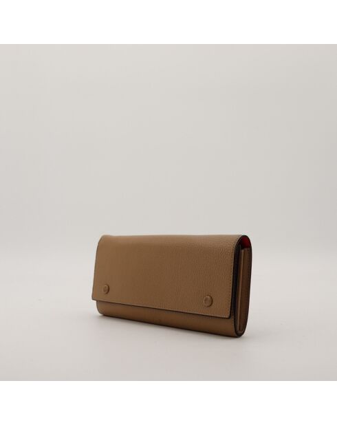 Portefeuille en cuir marron - 20 x 9.5 x 3 cm