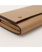 Portefeuille en cuir marron - 20 x 9.5 x 3 cm