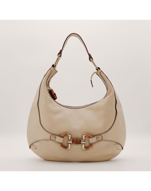 Sac en cuir Hobo Amalfi crème - 39 x 24 x 3 cm