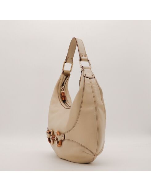 Sac en cuir Hobo Amalfi crème - 39 x 24 x 3 cm