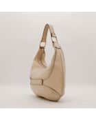 Sac en cuir Hobo Amalfi crème - 39 x 24 x 3 cm