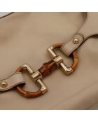 Sac en cuir Hobo Amalfi crème - 39 x 24 x 3 cm