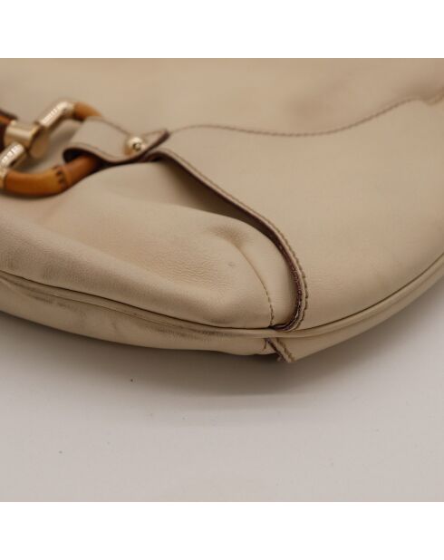 Sac en cuir Hobo Amalfi crème - 39 x 24 x 3 cm