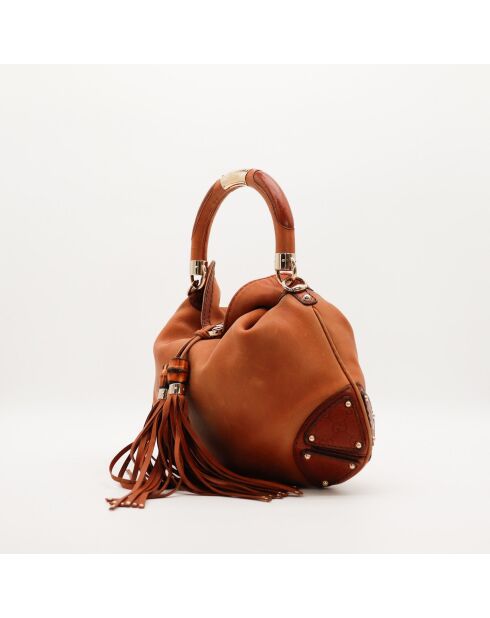 Sac en cuir Indy camel - 46 x 38 x 3 cm