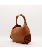 Sac en cuir Indy camel - 46 x 38 x 3 cm