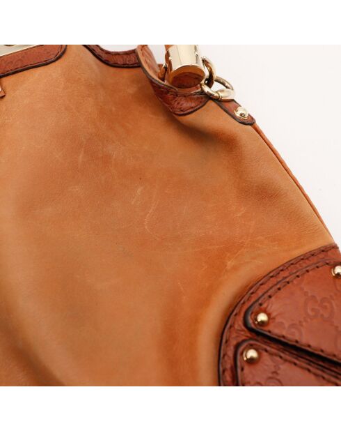 Sac en cuir Indy camel - 46 x 38 x 3 cm