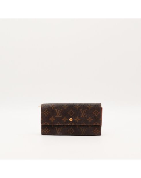 Portefeuille Sarah marron - 19 x 10 x 2 cm