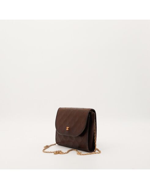 Sac en cuir Wallet on Chain brun - 17 x 14 x 4 cm