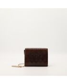 Sac en cuir Wallet on Chain brun - 17 x 14 x 4 cm
