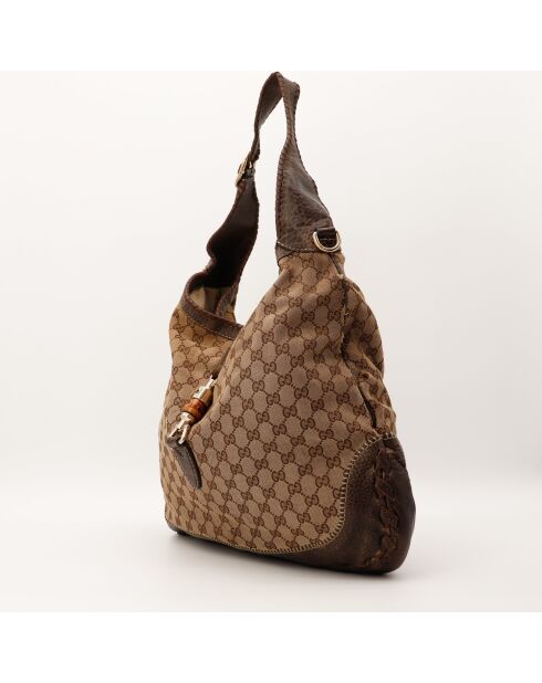 Sac en cuir New Jackie Hobo Bamboo beige - 41 x 37 x 6 cm