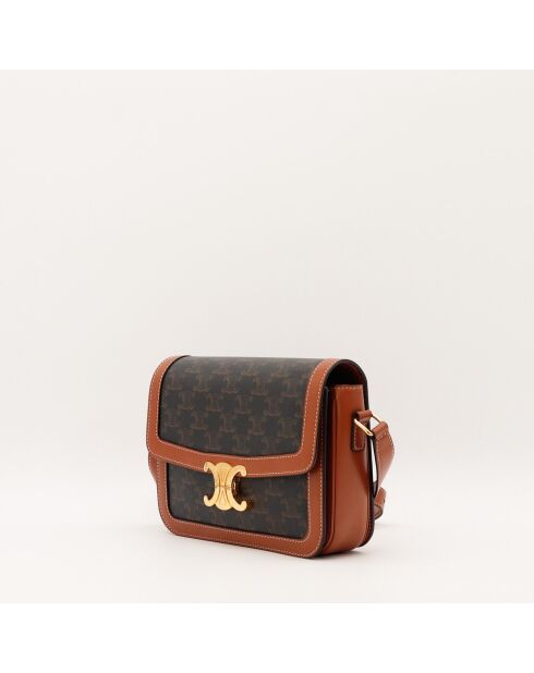 Sac Triomphe cognac - 22 x 15.5 x 6 cm