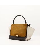 Sac en cuir Trapèze tricolore - 48 x 24 x 33 cm