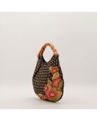 Sac Hobo Bambou Broderie noir - 29 x 24 x 3 cm