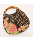 Sac Hobo Bambou Broderie noir - 29 x 24 x 3 cm